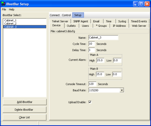 Web Browser  Screenshot shows iP-810 web control.  Also control with  telnet. Reboot or power cycle any device from any network location, even the kiosk at the airport.